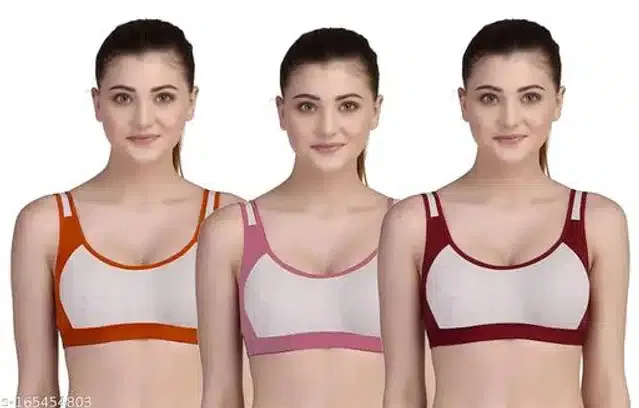 Hosiery Padded Bra for Women (Multicolor, 30B) (Pack of 3)