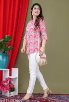 Rayon Three Quarter Sleeves Top for Women 