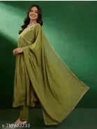 Embroidered A-line Kurta Set for Women 