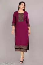 Viscose Rayon Solid Kurti for Women 