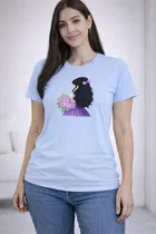 Cotton Blend Printed T-shirt for Men, Aqua Blue 