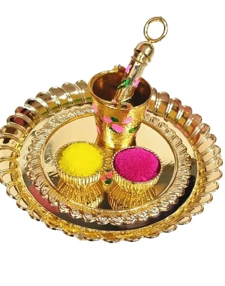 Radha Krishna Printed Bucket Pickari – For Laddu Gopal Ji Holi Celebration