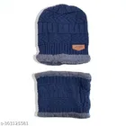 Woolen Beanie Cap with Neck Scarf for Men & Women 