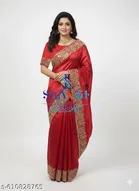 Chinnon Saree for Women, Red 