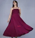 Poly Crepe Dress for Women (Purple, XL)