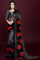 Georgette Printed Saree for Women 