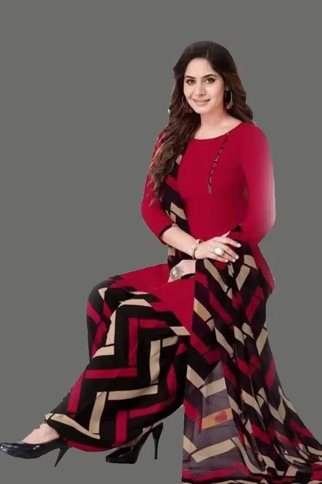 Unstitched Dress Material for Women & Girls (Dark Pink)