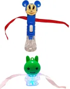 Plastic Micky Torch & Teddy Light Kids Rakhi 