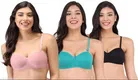 Cotton Blend Solid Padded Bra for Women 