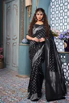 Jacqard Zari Saree for Women (Multicolor, 6.3 m)
