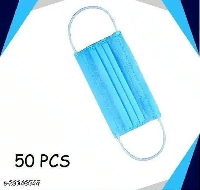 Non-Woven PPE Masks (Blue, Pack of 50)