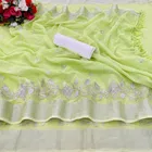 Chanderi Cotton Embroidered Saree for Women 