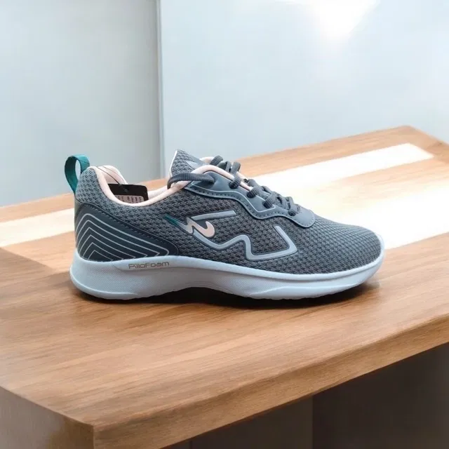 Campus Elli Advance Sports Shoes for Women (Dark Grey & Peach, 4)