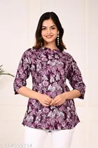 Rayon Three Quarter Sleeves Top for Women 