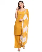 Cambric Cotton Embroidered Kurta with Pant & Dupatta for Women 