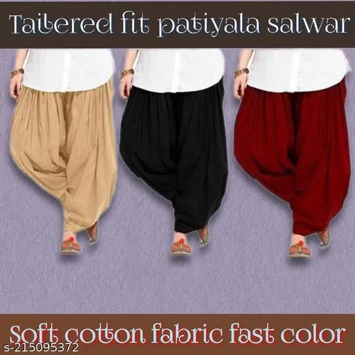 Salwars for Women, Pack of 3 (Black, 50)