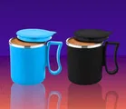 Stainless Steel Coffe Mug, Black & Blue, Pack of 2 
