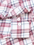Cotton Blend Checkered Shirt for Men, White 