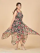 Floral Print Sleeveless Maxi Gown for Women 