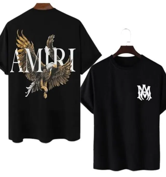 Round Neck Printed Oversized T-Shirt for Men (Black, XL)