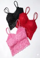 Cotton Solid Padded Bras for Women, Multicolour, Pack of 3 