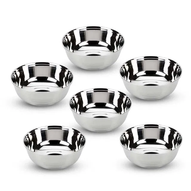 Stainless Steel Bowl/Katori, 250ml, [Pack of 6]