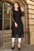 Net Kurti for Women, Black 