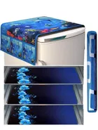 Knit Printed Fridge 3 Pcs Mat with Top & Handle Cover 