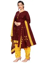 Cotton Blend Printed Kurti with Salwar for Women 