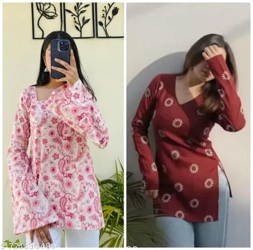 Kurta Set for Women, Pack of 2 (Maroon, XL)
