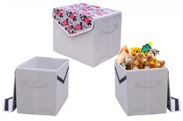 PVC Printed Toys Storage Box (Multicolor)