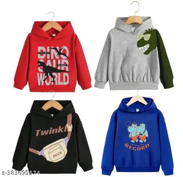 Full Sleeves T-Shirt for Boys (Multicolor, 3-4 Years) (Pack of 4)