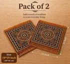 Qaleen Pooja Meditation/Multipurpose Rug, 19x19 Inch set of 2 pcs