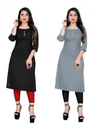 Crepe Solid Kurtis for Women 