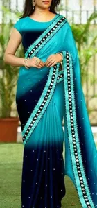 Georgette Solid Saree for Women 