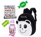 Combo of Fabric School Bag, Water Bottle with All in One Book for Kids 