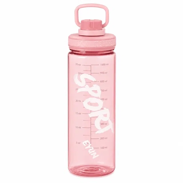 Flip Top Transparent Motivational Sports Durable Gym Fitness Water Bottle 700 ML(Assorted Any 1 Colour)