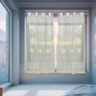 Sheer Plain Cream Window Curtain 5ft Pack of 1