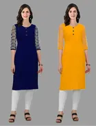 Crepe Solid Kurtis for Women 