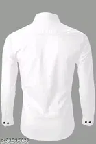 Formal Wear Cotton Blend Shirt for Men, White 