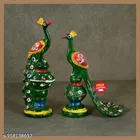 Paper Mache Peacock Showpiece, Set of 2 