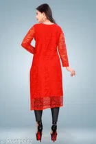 Net Kurti for Women,  Red  