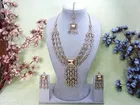 Mehandi Finish Gold Shadow Sparkle Necklace Set for Women 