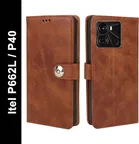 ITEL P662L / Itel_ P40 Artificial Leather Mobile Flip Cover 