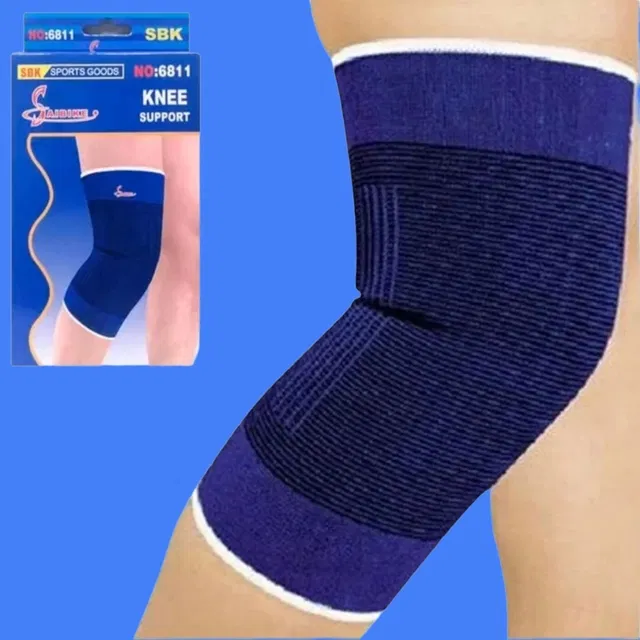 Polyester Solid Knee Sleeves for Women (Blue, Set of 1)