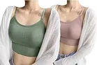 Cotten Blend Solid Padded Bras for Women (Multicolor, Free Size) (Pack of 2)