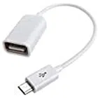 Plastic USB to Type B OTG Data Cable (White)