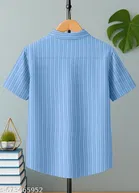 Printed Cotton Blend Mandarin T-Shirt for Boys 