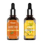 Vihado Carrot Seed & Lemon Essential Oils (Pack of 2, 15 ml)