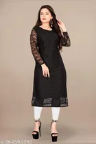 Net Kurti for Women,  Black  